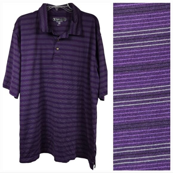 Pebble Beach Men's XXL Performance Golf Polo Shirt Active Wicking Purple/Black - Picture 1 of 7